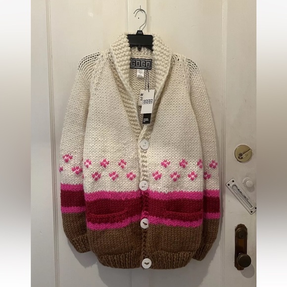 GOGO THE STRIPED CARDI SWEATER, BRAND NEW, TAGS ON - Picture 1 of 8